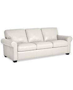 a white leather couch on a white background