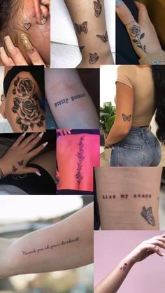 many different tattoos are shown in this collage