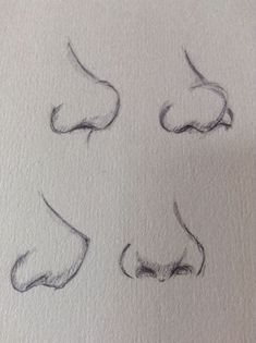 four different stages of drawing the nose