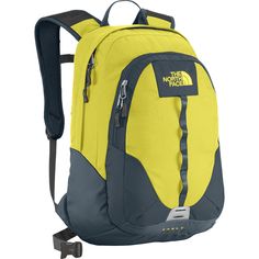 the north face backpack in yellow and grey