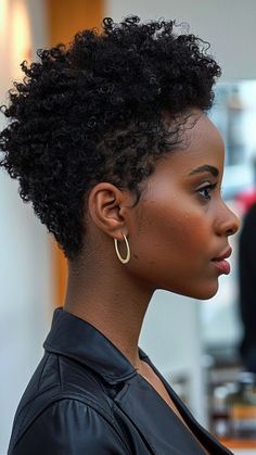 The bob of choice for much of the 1920s was the “shingle”—a bob that covered the ears, but was cut shorter in a v-shape at the nape of the neck...... Short 4c Hair Color Ideas, Short Hairstyle Black Woman Natural Hair, 4c Short Haircut, Low Haircut For Black Women, Twa 4c, Short 4c Hairstyles, Short 4c Hair, 4c Natural Hairstyles Short, Messy Pixie Haircut