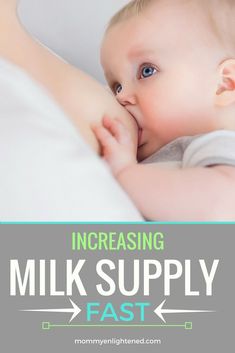 a baby laying in bed with the words increasing milk supply fast on it's side