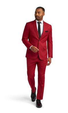 If you're in the market for a pure red suit then look no futther because you have met your match!  This red suit comes with matching vest and pants and is super comfortable in a stretch fabric.  Its the perfect statement look for a party or special event where you don't want to blend in with the crowd. Red Groomsmen, Matching Vest And Pants, Vest And Pants, Christmas Shoot, Red Suit, Red Tie, Suit Separates, The Beast, Mens Suits