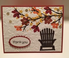 a thank you card with a chair on it