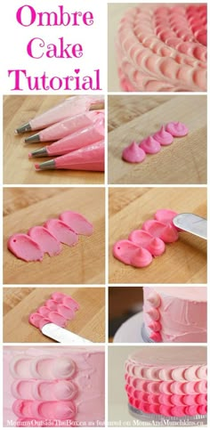 how to make ombre cake with pink icing