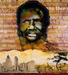 'Eddie Mabo' - by Gordon Bennett 1996 (after Mike Kelly’s ‘Booth’s Puddle’ 1985, from Plato’s Cave, Rothko’s Chapel, Lincoln’s Profile) Synthetic polymer on linen;  168.0 x 152.5 cm; Collection: National Portrait Gallery, Canberra - Purchased 1999 Reconciliation Week, Love Pop Art, Afrofuturism Art, Love Pop, Aboriginal Culture, Naidoc Week, Aboriginal People, Australian History, Gallery Website