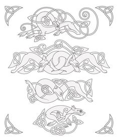 four different celtic designs in black and white royaltyvectors for the design of an ornament