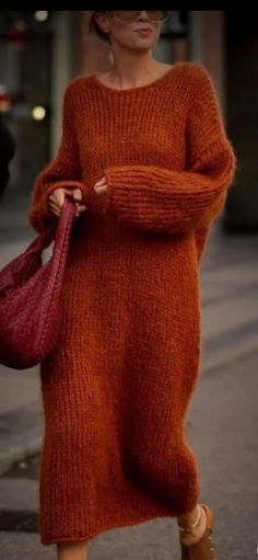 Knitted Dress Winter, Dress Winter, Looks Street Style, Knitted Dress, Winter Clothing, Mode Inspo, Winter Mode, 가을 패션, Mode Vintage