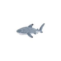 a stuffed shark is flying through the air