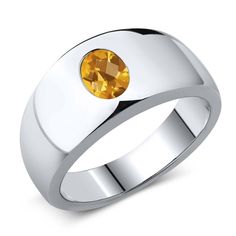 Oval Citrine Ring With Polished Finish, Spiritual Oval Citrine Ring, Oval Citrine Silver Ring, Oval Citrine Fine Jewelry, Classic Silver Citrine Rings, Bezel Band, Sterling Silver Mens Rings