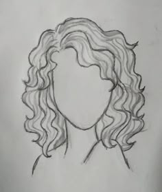 a drawing of a woman's face with wavy hair