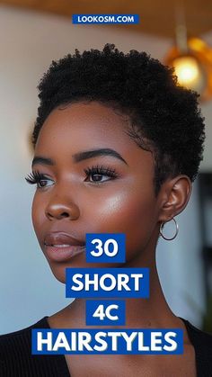 Looking for short hair inspiration for your 4C curls? Explore our collection of 30 fabulous hairstyles that celebrate your unique texture! Whether you prefer defined coils or bold tapered cuts, these styles exude confidence and charm. Embrace the beauty of your natural hair journey and find your next favorite look. Click to pin and join our community! #4Ccurls #ShortHairDontCare #NaturalHairCommunity #HairGoals #FollowUs Short Natural African Hairstyles, Short Hair Curly Styles Black Women, Short Biracial Haircut, Short S Curl Hairstyles For Black Women, Curly Short Black Hairstyles, Transitioning Hairstyles For Short Hair, African American Short Natural Hairstyle, Pin Curls For Black Women Natural, Short Twist Black Women