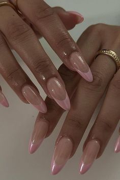 Nail Design Gold, Pink French Nails, Pink Chrome Nails, Chrome Nails Designs, Purple Nail, Soft Nails, Dark Nails, Design Nail, Prom Nails