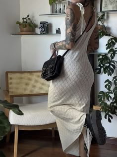 Bare Midriff Outfits, Tattoed Women Classy Outfits, System Of A Down Concert Outfit, Edgy Sundress Outfit, Moody Summer Outfit, Alternative Feminine Style, Docs And Dresses Outfit, Casual Spring Outfit Inspo 2024, Outfits With Tattoos