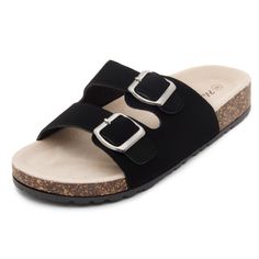 PRICES MAY VARY. Cozy Free Life - Add some comfort and casual style to your summer ensemble wearing the cork soft sandal. Closure Type -Adjustable two straps Cork Footbed Leather Insole-Comfortable and flexible Open-Toe Design -Slip-on-off easily Platform measures approximately 0.25 Softey boasts an open-toe silhouette with a soft and comfortable upper material, enhanced by two adjustable straps and a 100% pig leather insole. These women’s summer outdoor slide sandals offer a comfy cork slide fo Womens Flat Sandals, Outdoor Slide, Soft Sandals, Pretty Shoes Sneakers, Free Life, Womens Sandals Flat, Pretty Shoes, Black Slip Ons, Toe Designs