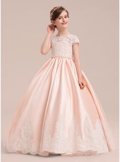 Flower Girl Dresses Floor Length, Ball Gowns Princess, Satin Tulle, Gowns For Girls, Most Beautiful Dresses