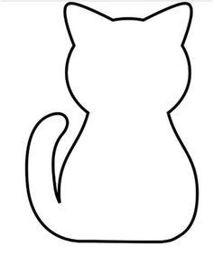 the outline of a cat's head is shown in black on a white background