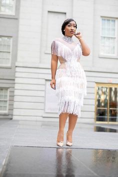 Elegant White Dresses, English Wears, Fringe Gown, Fringe Midi Dress, Elegant White Dress, Ladies Day Dresses, Black Lace Midi Dress, Fashionista Style, Classy Dress Outfits