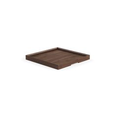 a wooden tray on a white background