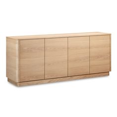 the sideboard is made from wood and has four doors, two drawers and one door