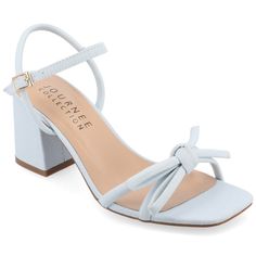 Step into elegance with the Journee Collection Meryl Tru Comfort Foam Light Puff Strap Sandals, a perfect blend of style and comfort. These sandals feature:

- Size: 12
- Color: Light Denim
- Gender: Female
- Material: Man-made (upper, lining, outsole)
- 2 3/4-inch block heel
- Open-toe design
- Ankle strap with buckle closure
- 4 mm Tru Comfort Foam™ footbed

The Meryl sandals are designed with a charming tiny knot detail on the vamp, adding a subtle touch of sophistication. Whether you're atte Foam Sandals, Fashion Shoes Sandals, Strappy Block Heels, Chic Sandals, Platform Block Heels, Wedding 2024, September Wedding, Open Toed Heels, Open Toe Shoes