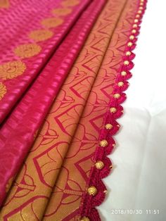 Krosha Kuchu Designs Saree, Kuch Designs, Embroider Ideas, Cotton Saree Blouse Designs