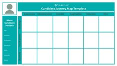 a blue and white printable calendar with the words candidate journey map template on it