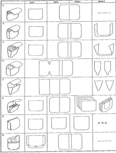 the worksheet for shapes and numbers to be used in this lesson, which shows how