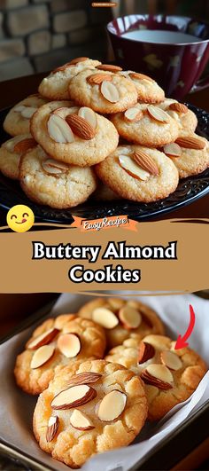 cookies with almonds and buttery almond on top