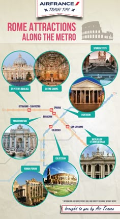 the map shows all the attractions in rome