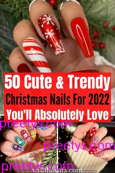 Halloween hairs aesthetic ideas free for beginners Trendy Christmas Nails, Blue Christmas Nails, Festive Nails, Candy Cane Nails, Nail Design Inspiration, Winter Inspired, Festival Nails