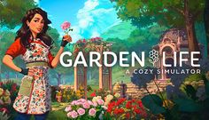 the garden life logo is shown in front of an image of a woman holding a flower