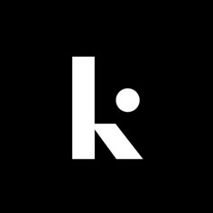 the letter k is made up of white letters on a black background with an oval