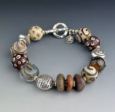 Race Point Terracotta Bracelet by Dianne Zack (Beaded Bracelet) Sundance Style Jewelry, Stone Bead Jewelry, Artisan Bracelets, Artful Home, Handmade Glass Beads, Bohemian Bracelets, Lovely Jewellery, Bead Jewellery, Beaded Jewelry Diy