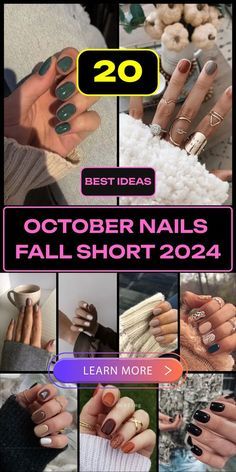 Gel Nail Fall Designs, Purple Nail Designs Fall, Fall Nail Ideas Short Nails, Medium Square Fall Nails, Nail Designs Fall Short, Short Acrylic Nails Designs For Fall, Squoval Acrylic Nails Fall, Classy Fall Nails Short, Fall Nail Ideas 2024