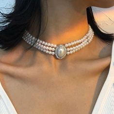 Product Details:  Material: Faux Pearl's Women's Fashion Party Wear White Color Rhinestone Details Pearl Choker Wedding, Chain Aesthetic, Chains Aesthetic, Pearl Necklace Choker, Black Choker Necklace, Rhinestone Choker Necklace, Aesthetic Jewelry, Neck Accessories, Goth Jewelry