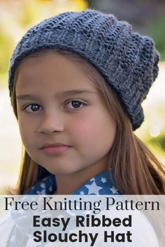 Slouchy Hat Free Knitting Pattern Knit Slouchy Hat Pattern, Hat Free Knitting Pattern, Slouchy Hat Pattern, Knit Slouchy Hats, Crochet Slouchy Hat