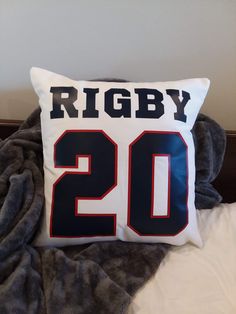 a pillow that has the number 20 on it