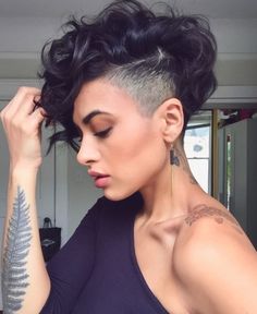 Cyberpunk 2077 Female Hairstyles to Inspire You in Real Life by Liz Breygel, January Girl blog Edgy Bob, Curly Pixie Haircuts, Shaved Hair Designs, Short Hair Undercut, Hair 2024, Curly Bob Hairstyles, Undercut Hairstyles