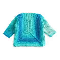 a knitted sweater is shown with the back turned to look like it has been folded up