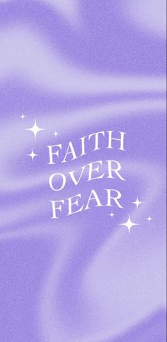 a purple book cover with the words faith over fear written in white letters on it