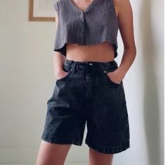 New With Tags. High-Waisted Short From Uo's Bdg Cut In A Relaxed Fit From A Pure Cotton Denim. Topped With An Adjustable Drawstring At The Elastic Waistband, Zipper Fly And 4-Pocket Styling. Rise Is Approx 12" - 100% Cotton - Model Is Wearing Size Small Washed Black Denim Bottoms With Built-in Shorts, 90s Inspired High-waist Bottoms For Streetwear, 90s Inspired High Waist Bottoms For Streetwear, Trendy High Rise Washed Bottoms, Casual High-waisted Shorts For Streetwear, Fitted Jean Shorts For Streetwear, Casual Fitted Jean Shorts For Streetwear, High-waisted Shorts For Spring Streetwear, Casual Black Denim Shorts