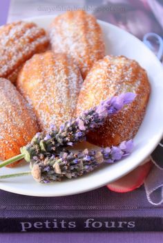 Lavender and Honey Madeleines via Diary of a Ladybird: Lavender Dessert, Almond Muffins, Lavender Recipes, Culinary Lavender, Lovely Lavender, French Pastries