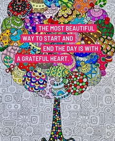 the most beautiful way to start and end the day is with a grateful heart - art print