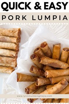 Quick & Easy Pork Lumpia | Lynn Mumbing Mejia Filipino Lumpia Shanghai Recipe, Lumpia Shanghai Recipe, Lumpia Wrapper Recipe, Egg Rolls Recipes