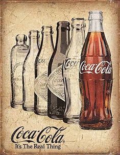 an old fashioned coca - cola sign with six bottles and one empty bottle in it