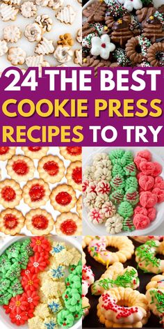 the best cookie press recipes to try for christmas cookies and desserts, including cookies