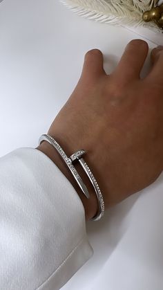 beautiful nail with set in the head and inlaid stones, in stainless steel The Head, Beautiful Nails, Silver Bracelets, Stainless Steel, Bracelet, Nails, Stone, Silver, Gold