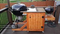 an outdoor bbq grill on the back deck