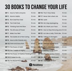 a poster with the words 30 books to change your life written in black and white